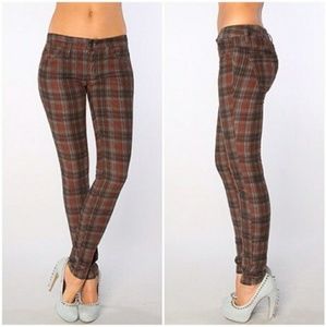 free people plaid skinny pants